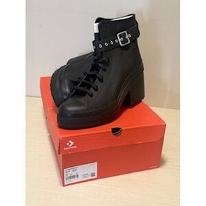 Converse Chuck 70 De Luxe Heel Hi Black Platform Buckle Boots A12208C